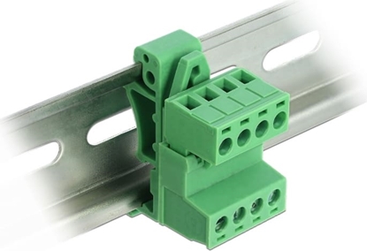 Picture of Delock Terminal Block Set for DIN Rail 4 pin with pitch 5.08 mm angled