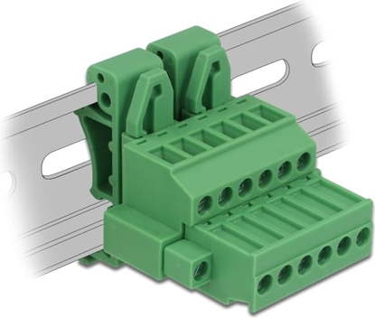 Picture of Delock Terminal block set for DIN rail 6 pin with screw lock