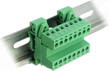 Picture of Delock Terminal Block Set for DIN Rail 8 pin with pitch 5.08 mm angled