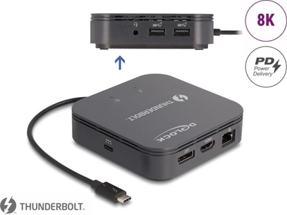 Picture of Delock Thunderbolt™ 3 Mini Docking Station 8K - DisplayPort / HDMI / USB / LAN / Audio / PD 3.0
