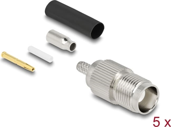 Picture of Delock TNC jack for crimping RG-174 / RG-316 with matching shrink tube