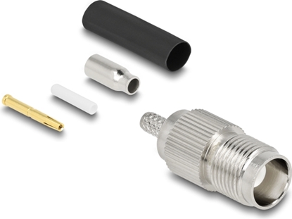 Picture of Delock TNC jack for crimping RG-174 / RG-316 with matching shrink tube