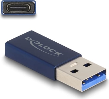Picture of Delock USB 10 Gbps Adapter USB Type-A male to USB Type-C™ active female blue