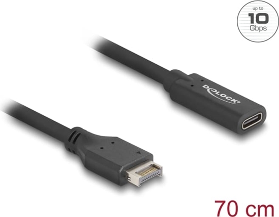 Picture of Delock USB 10 Gbps Cable Type-E Key A 20 pin male to USB Type-C™ female 70 cm