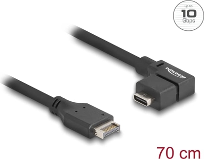 Picture of Delock USB 10 Gbps Cable Type-E Key A 20 pin male to USB Type-C™ female angled 70 cm