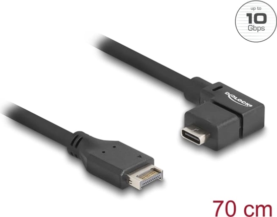 Picture of Delock USB 10 Gbps Cable Type-E Key A 20 pin male to USB Type-C™ female angled 70 cm