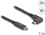 Attēls no Delock USB 10 Gbps Cable USB Type-C™ male to USB Type-C™ male angled left / right 1 m 4K PD 60 W with E-Marker