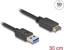 Attēls no Delock USB 10 Gbps Cable USB Type-E Key A 20 pin male to USB Type-A male 30 cm
