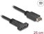 Изображение Delock USB 10 Gbps Cable USB Type-E Key A 20 pin male to USB Type-C™ female panel-mount 25 cm