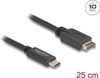 Picture of Delock USB 10 Gbps Cable USB Type-E Key A 20 pin male to USB Type-C™ male 25 cm