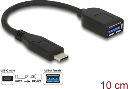 Picture of Delock USB 10 Gbps Coaxial Cable USB Type-C™ male to Type-A female 10 cm