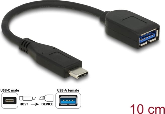 Picture of Delock USB 10 Gbps Coaxial Cable USB Type-C™ male to Type-A female 10 cm