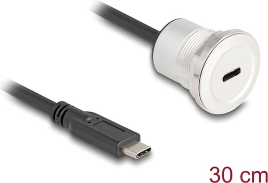 Picture of Delock USB 10 Gbps Type-C™ built-in female with cable plug 30 cm aluminium