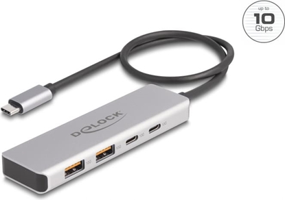 Picture of Delock USB 10 Gbps USB Type-C™ Hub with 2 x USB Type-A and 2 x USB Type-C™ with 35 cm connection cable