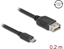 Attēls no Delock USB 2.0 Cable EASY USB Type Micro-B male to EASY USB Type-A female 0.2 m