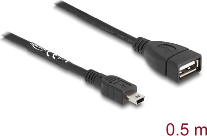 Picture of Delock USB 2.0 cable Type-A female to mini USB male 0.5 m