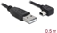 Attēls no Delock USB 2.0 Cable Type-A male to Type Mini-B male angled 0.5 m