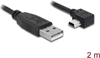 Picture of Delock USB 2.0 Cable Type-A male to Type Mini-B male angled 2 m