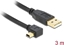 Attēls no Delock USB 2.0 Cable Type-A male to Type Mini-B male angled 3 m