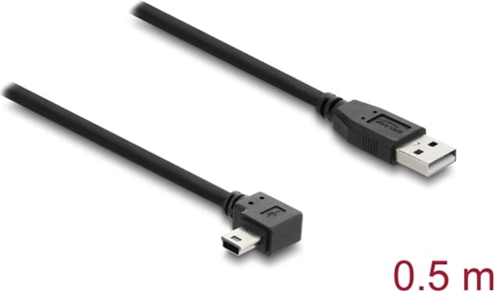 Picture of Delock USB 2.0 Cable Type-A male to Type Mini-B male right angled 0.5 m