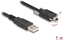 Attēls no Delock USB 2.0 Cable Type-A male to Type Mini-B male with screw distance 13 mm 1 m black