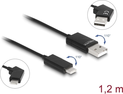 Picture of Delock USB 2.0 Cable Type-A male to USB Type-C™ male rotatable with Fast Charging 60 W 1.2 m