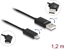 Attēls no Delock USB 2.0 Cable Type-A male to USB Type-C™ male rotatable with Fast Charging 60 W 1.2 m