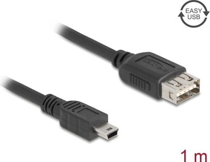 Picture of Delock USB 2.0 Cable USB Type Mini-B male to EASY USB Type-A female 1 m