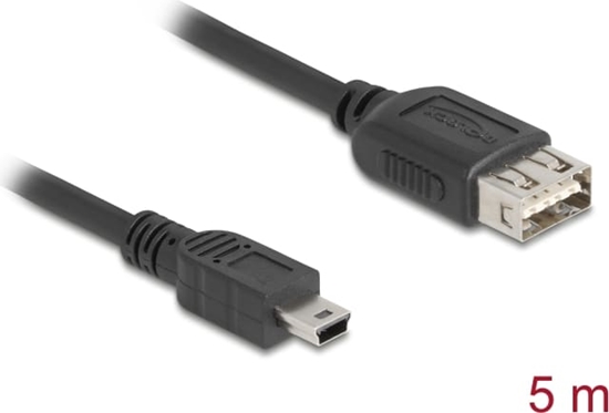 Picture of Delock USB 2.0 Cable USB Type Mini-B male to EASY USB Type-A female 5 m
