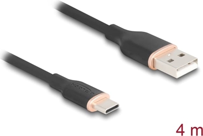 Picture of Delock USB 2.0 Cable USB Type-A male to USB Type-C™ male 4 m black Silicone