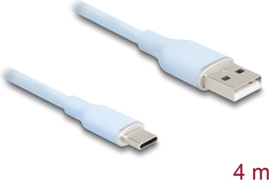 Picture of Delock USB 2.0 Cable USB Type-A male to USB Type-C™ male 4 m blue Silicone