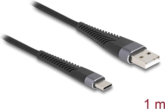 Изображение USB 2.0 Cable USB Type-A male to USB Type-C™ male with extended bend protection 1 m Delock