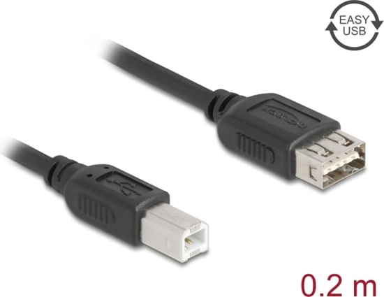 Picture of Delock USB 2.0 Cable USB Type-B male to EASY USB Type-A female 0.2 m