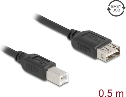 Picture of Delock USB 2.0 Cable USB Type-B male to EASY USB Type-A female 0.5 m