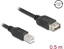 Picture of Delock USB 2.0 Cable USB Type-B male to EASY USB Type-A female 0.5 m