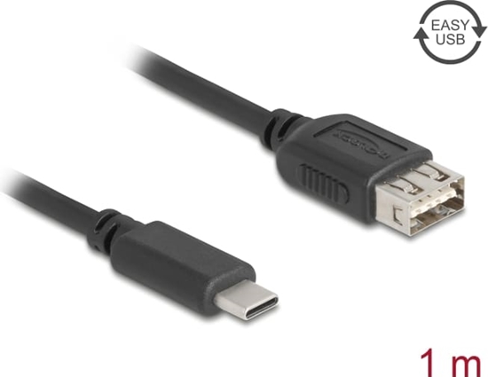 Picture of Delock USB 2.0 Cable USB Type-C™ male to EASY USB Type-A female 1 m