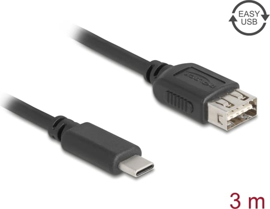 Picture of Delock USB 2.0 Cable USB Type-C™ male to EASY USB Type-A female 3 m