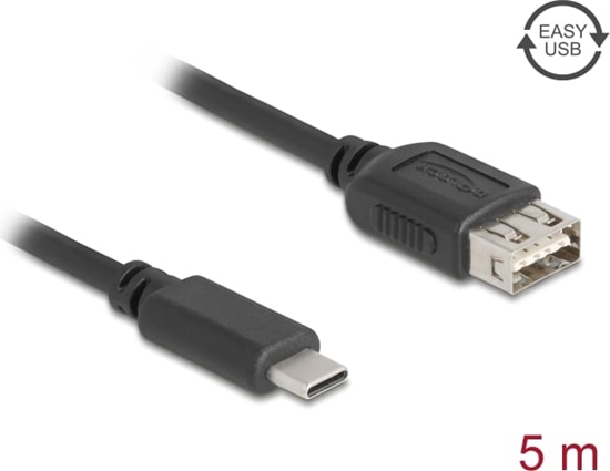 Picture of Delock USB 2.0 Cable USB Type-C™ male to EASY USB Type-A female 5 m