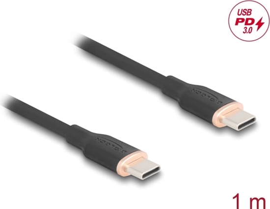 Picture of Delock USB 2.0 Cable USB Type-C™ male to male PD 3.0 60 W 1 m black Silicone