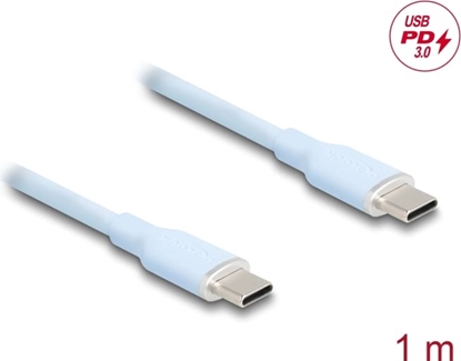 Picture of Delock USB 2.0 Cable USB Type-C™ male to male PD 3.0 60 W 1 m blue Silicone
