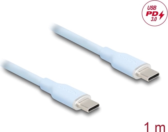Picture of Delock USB 2.0 Cable USB Type-C™ male to male PD 3.0 60 W 1 m blue Silicone