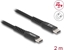 Attēls no Delock USB 2.0 Cable USB Type-C™ male to male with magnetic textile jacket PD 3.0 60 W 2 m