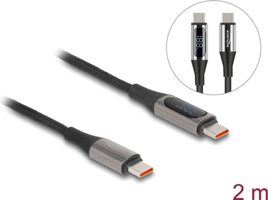 Picture of Delock USB 2.0 Data and Fast Charging Cable USB Type-C™ male to male PD 3.0 100 W with power indication 2 m