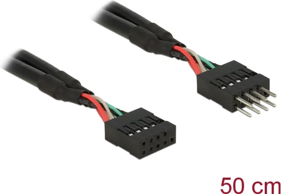 Picture of Delock USB 2.0 Pin header Extension Cable 10 pin male / female 50 cm