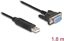 Attēls no Delock USB 2.0 to Serial RS-232 Adapter Sub-D 9 female with screws compact connector housing 1.8 m FTDI