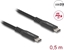 Picture of Delock USB 20 Gbps Cable USB Type-C™ male to male PD 3.0 100 W E-Marker 0.5 m black metal