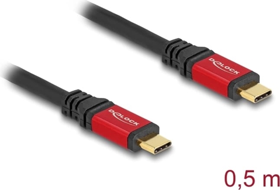 Picture of Delock USB 20 Gbps Cable USB Type-C™ male to male PD 3.0 100 W E-Marker 0.5 m red metal