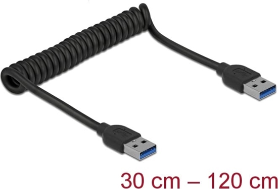 Picture of Delock USB 3.0 Coiled Cable Type-A male to Type-A male