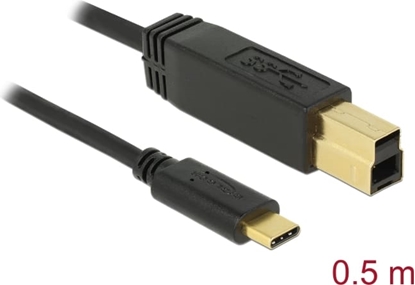 Picture of Delock USB 3.1 Gen 2 (10 Gbps) cable Type-C to Type-B 0.5 m