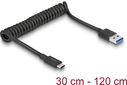 Attēls no Delock USB 3.1 Gen 2 Coiled Cable Type-A male to Type-C™ male